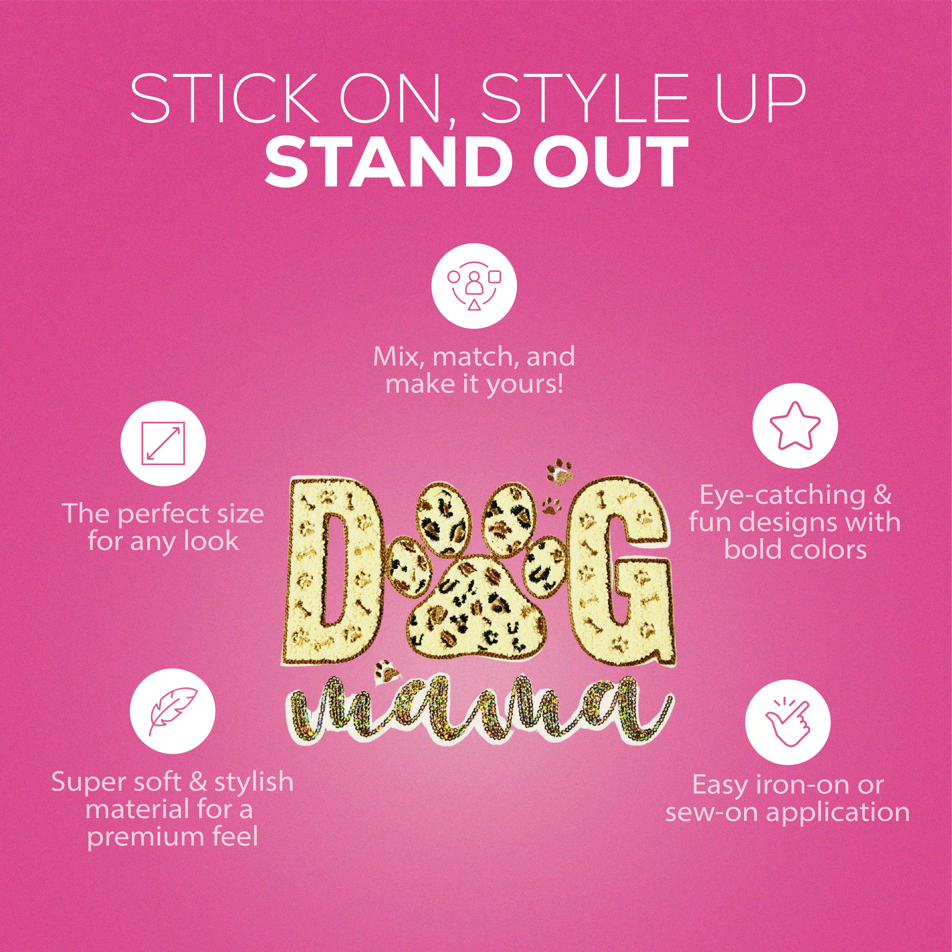 Dog Mama Chenille Patch