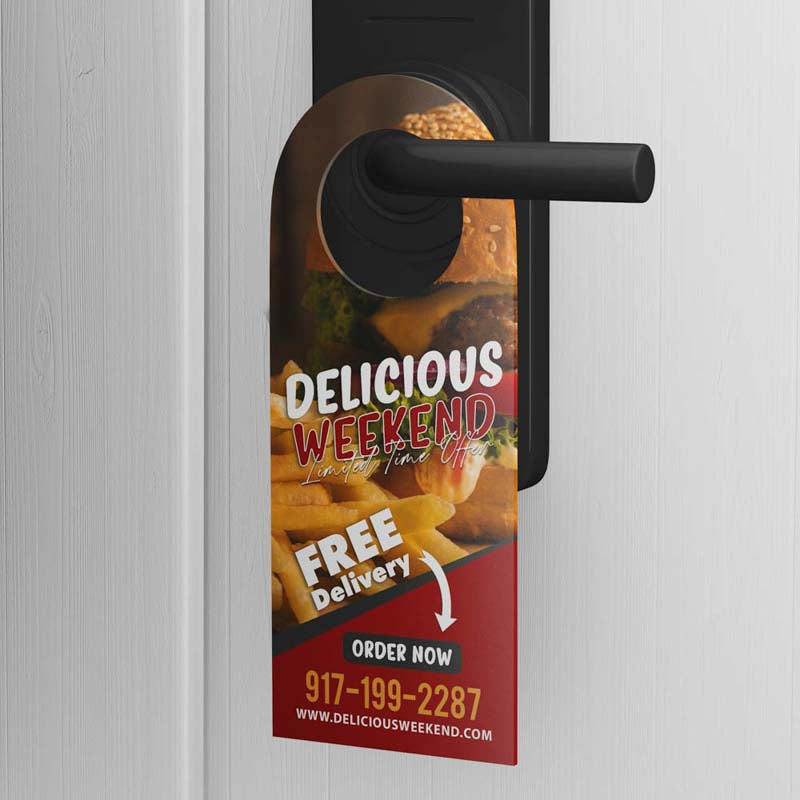 Custom printed door hanger