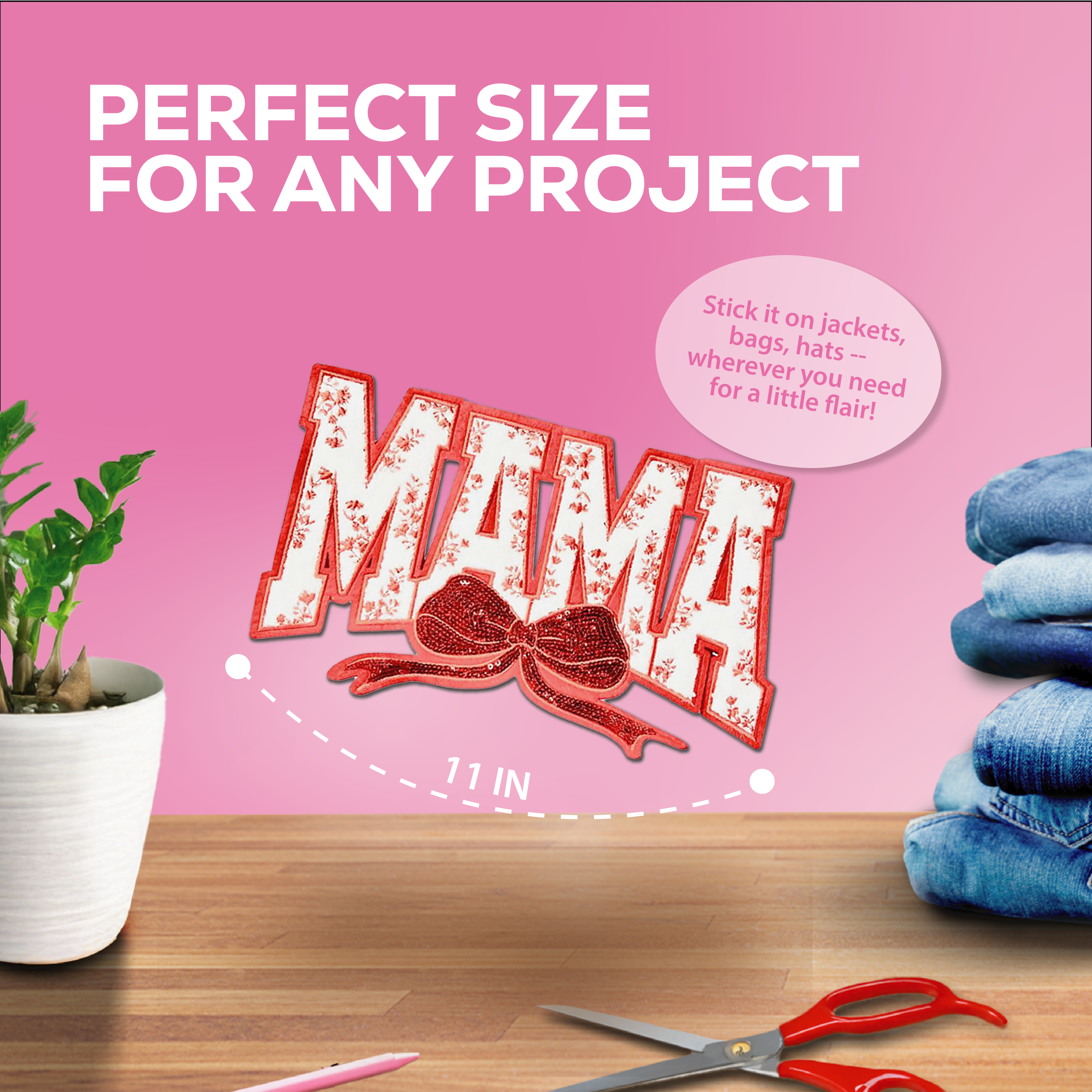 Red "MAMA" Chenille Patch