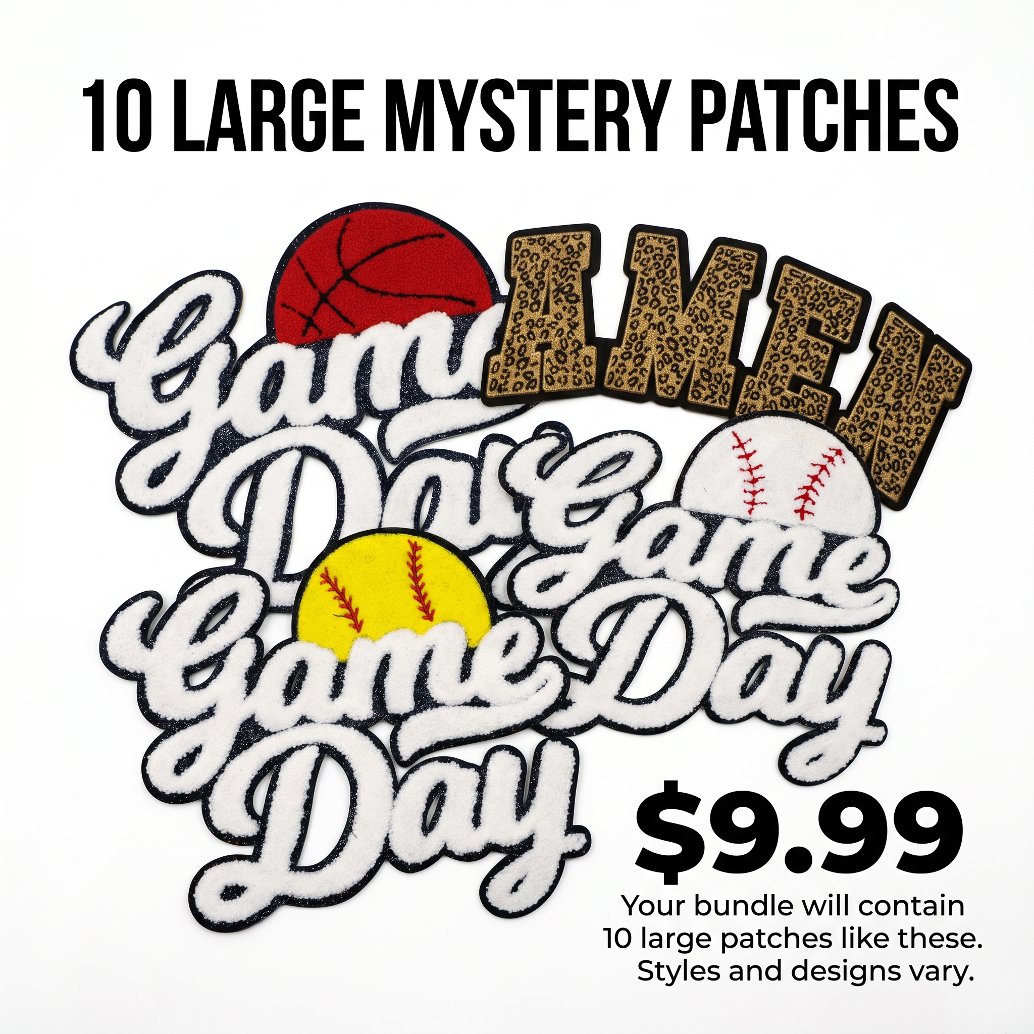 10 Large Mystery Patch Pack | Random Patch Bundle