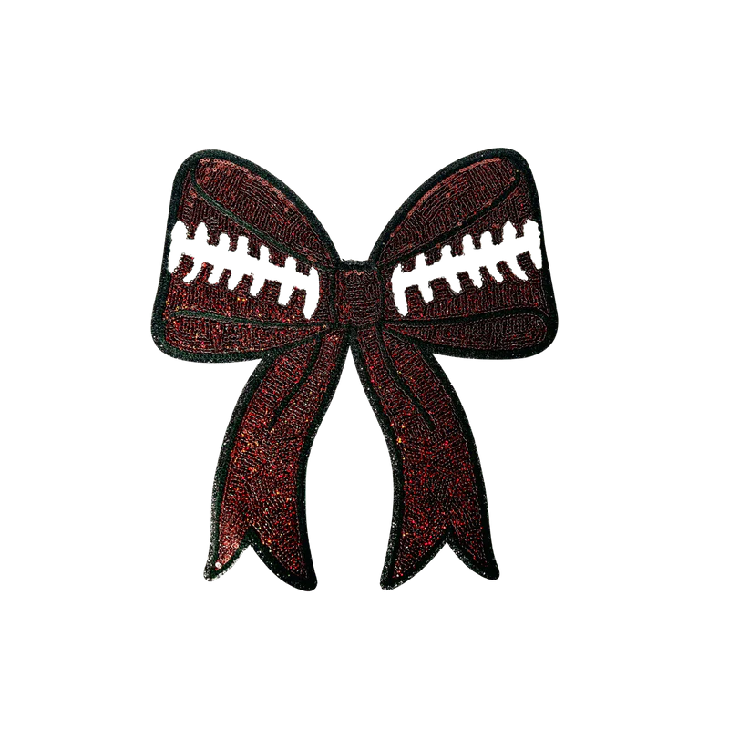 Football Bow Chenille Patch