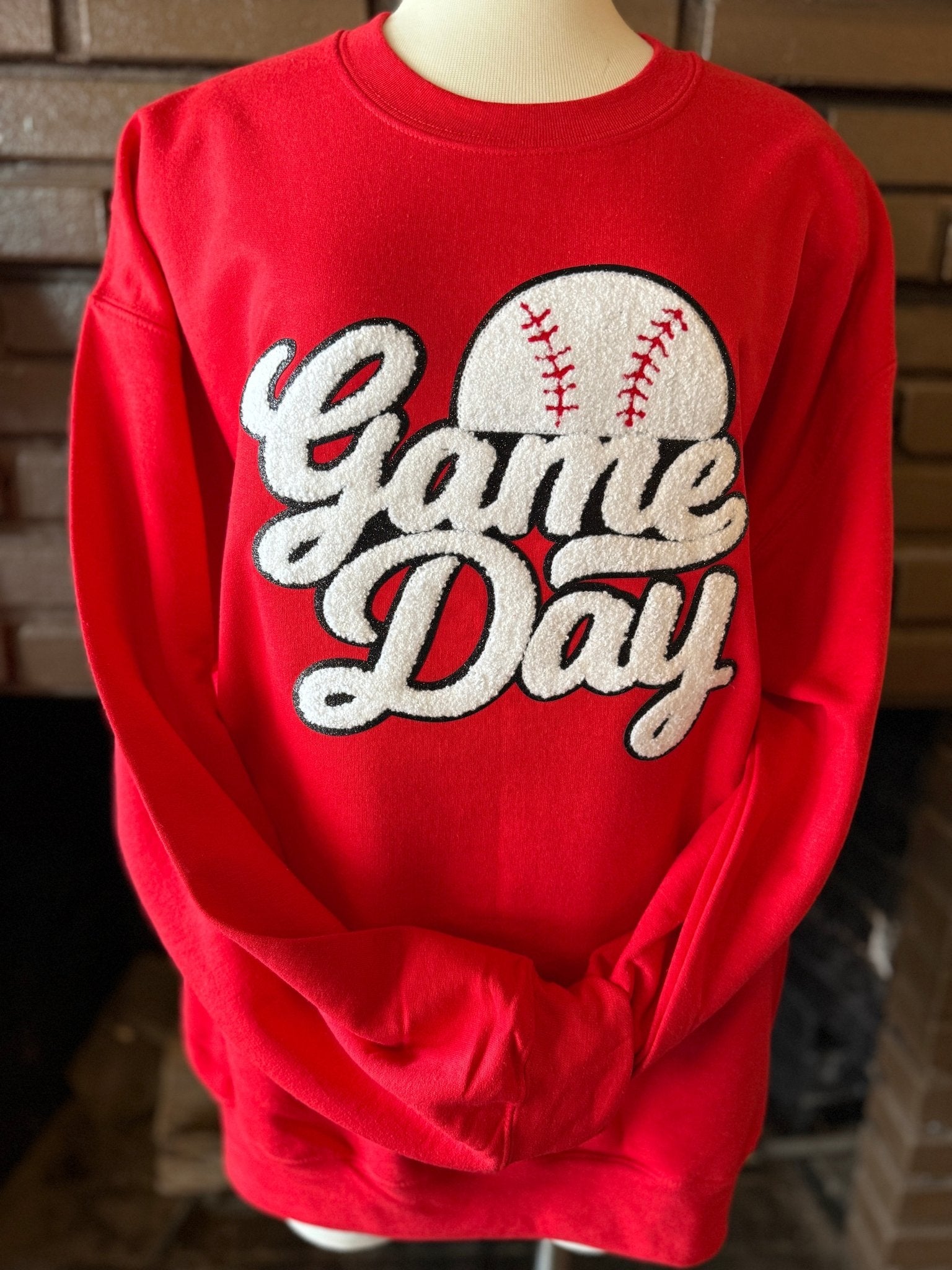 Baseball "Game Day" Embroidered Patch - Rolled Up Printing