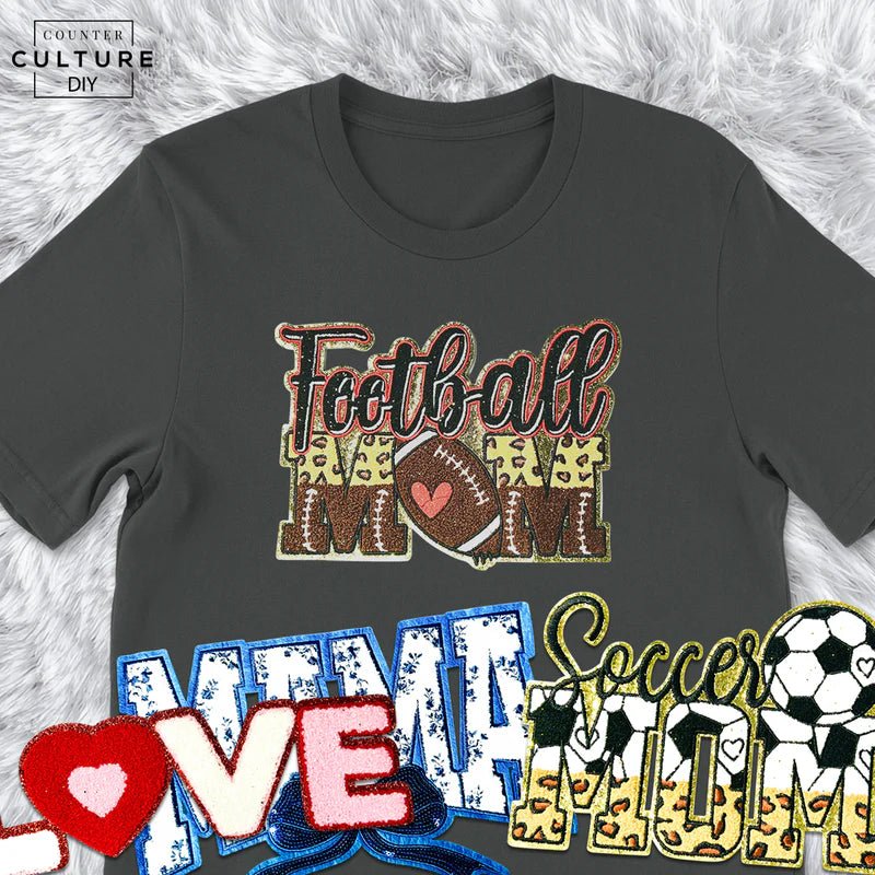 Football Mom Patch for Proud Supporters of the Game - Rolled Up Printing