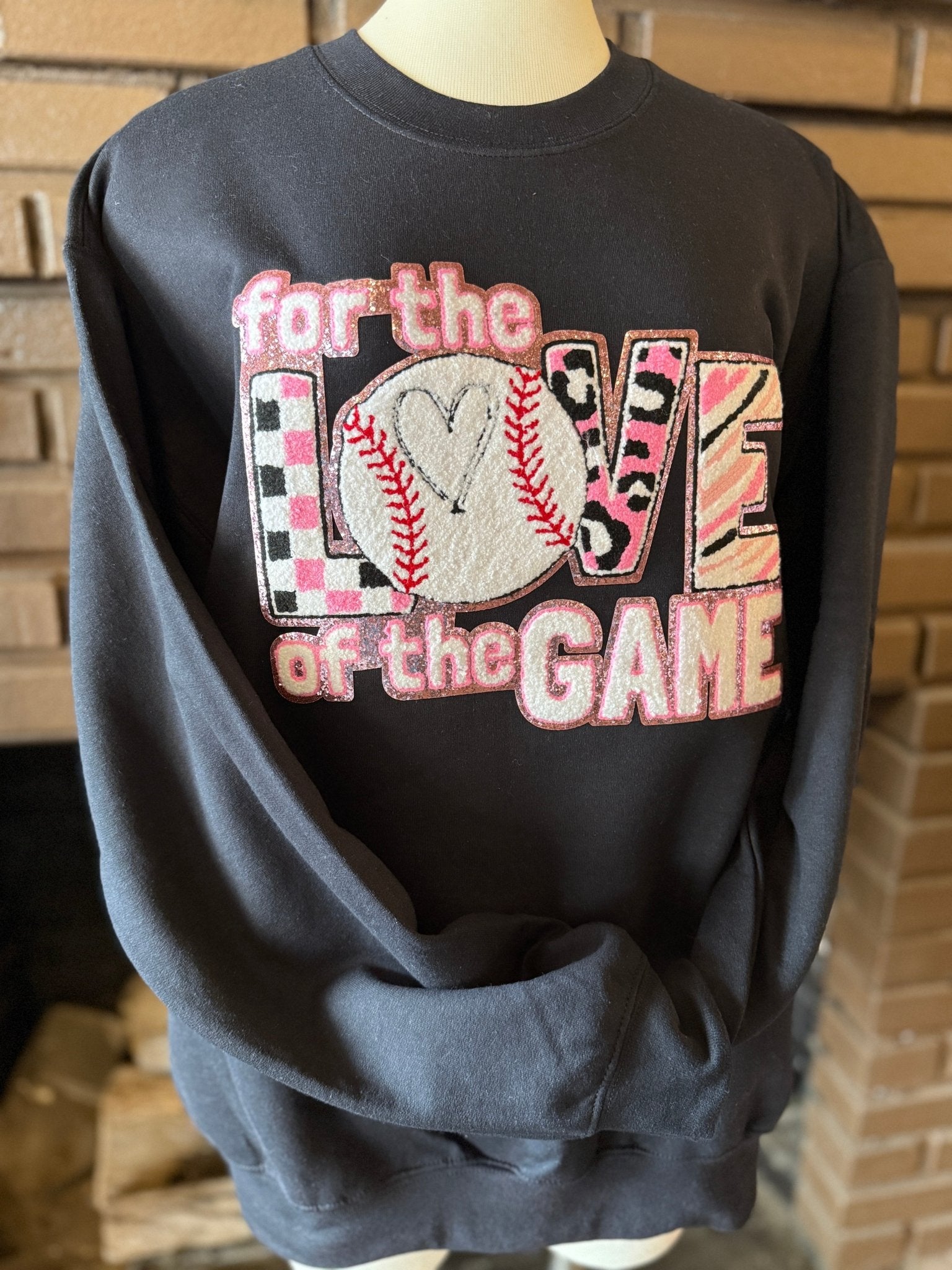 "for the LOVE of the Game" Baseball theme Patch - Rolled Up Printing