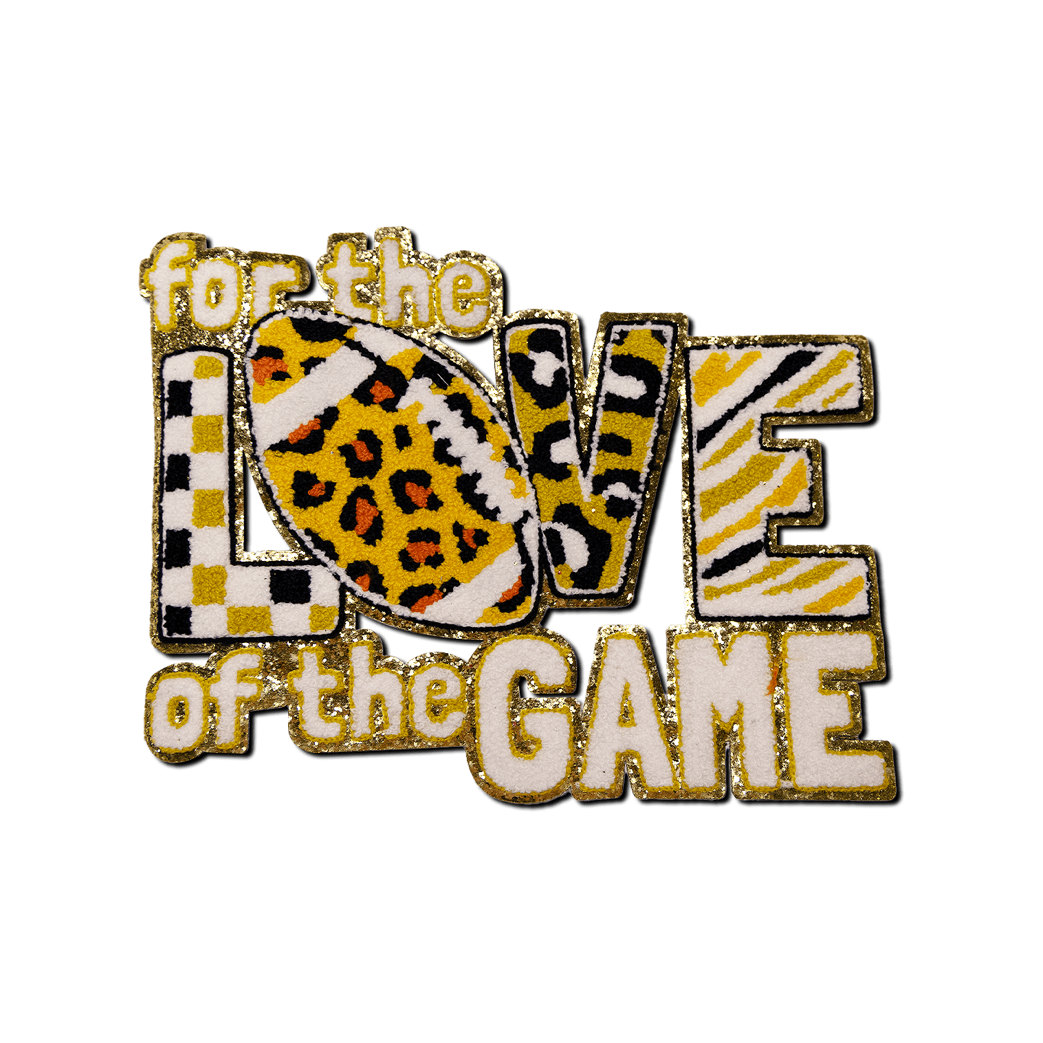 "for the LOVE of the Game" football theme Patch - Rolled Up Printing