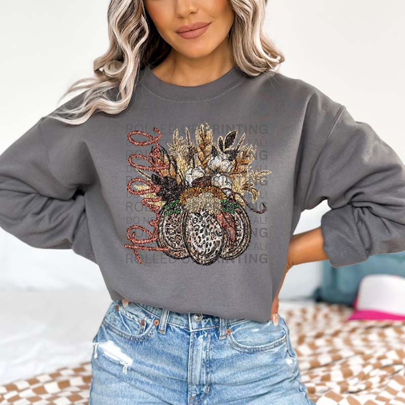 Grateful Thankful DTF Transfer: Thanksgiving Decor Must - Have - Rolled Up Printing