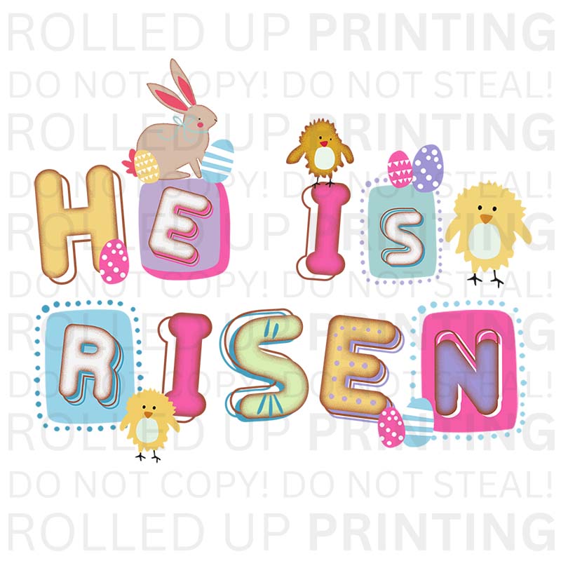 He is Risen UV DTF Sticker: Celebrate with Joy - Rolled Up Printing