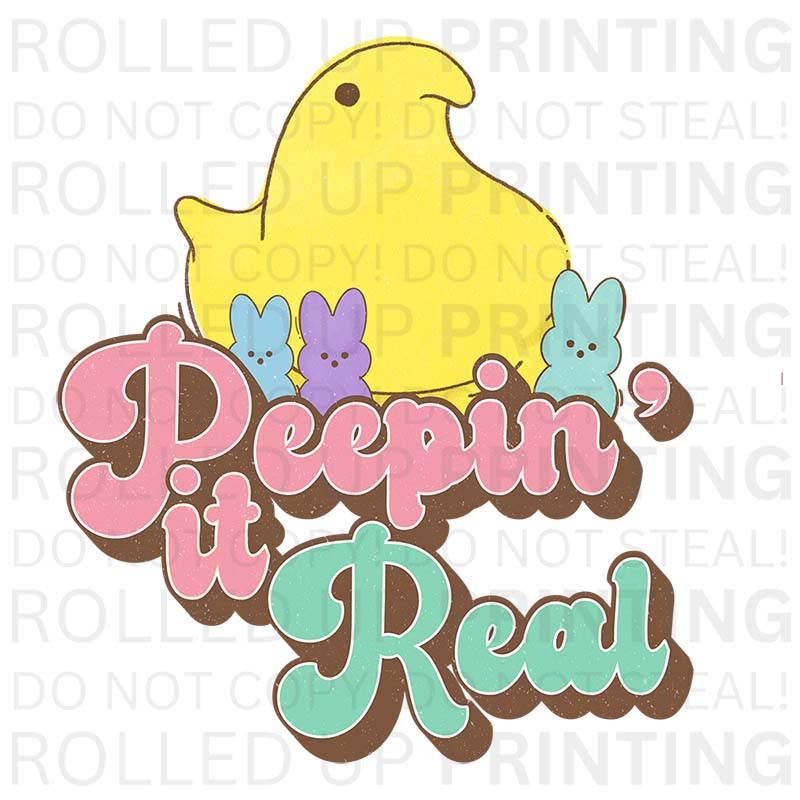 Peepin' It Real UV DTF Sticker: Fun for Easter Celebrations - Rolled Up Printing