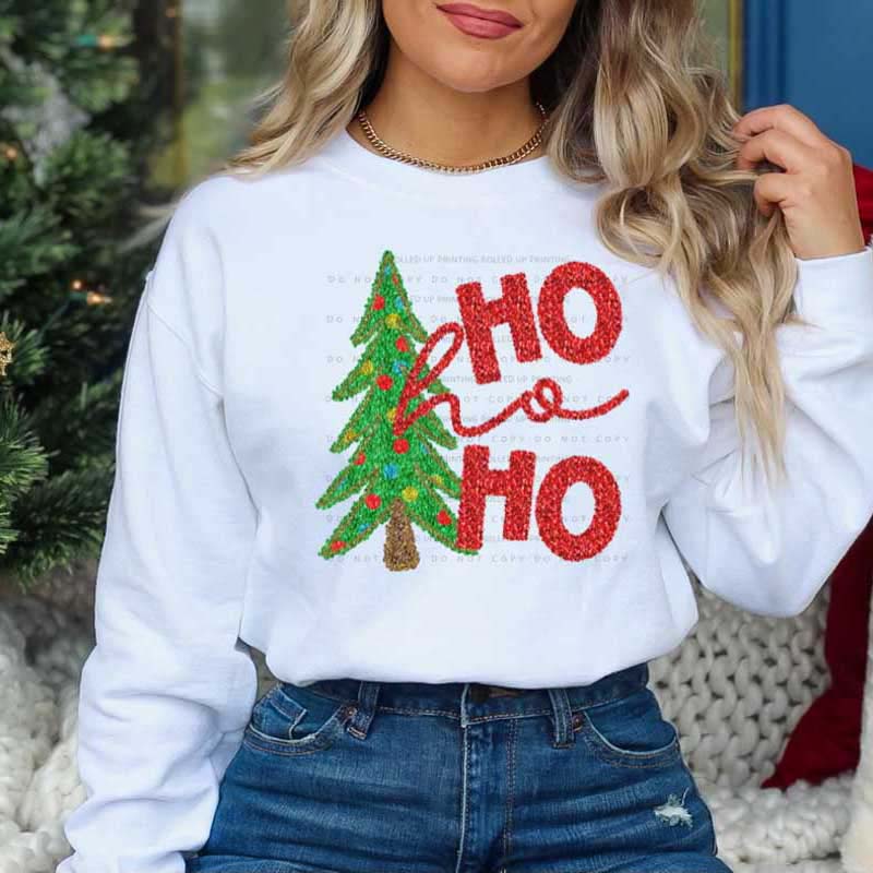 Sequin Tinsel Christmas DTF Transfer: Festive Design Fun - Rolled Up Printing