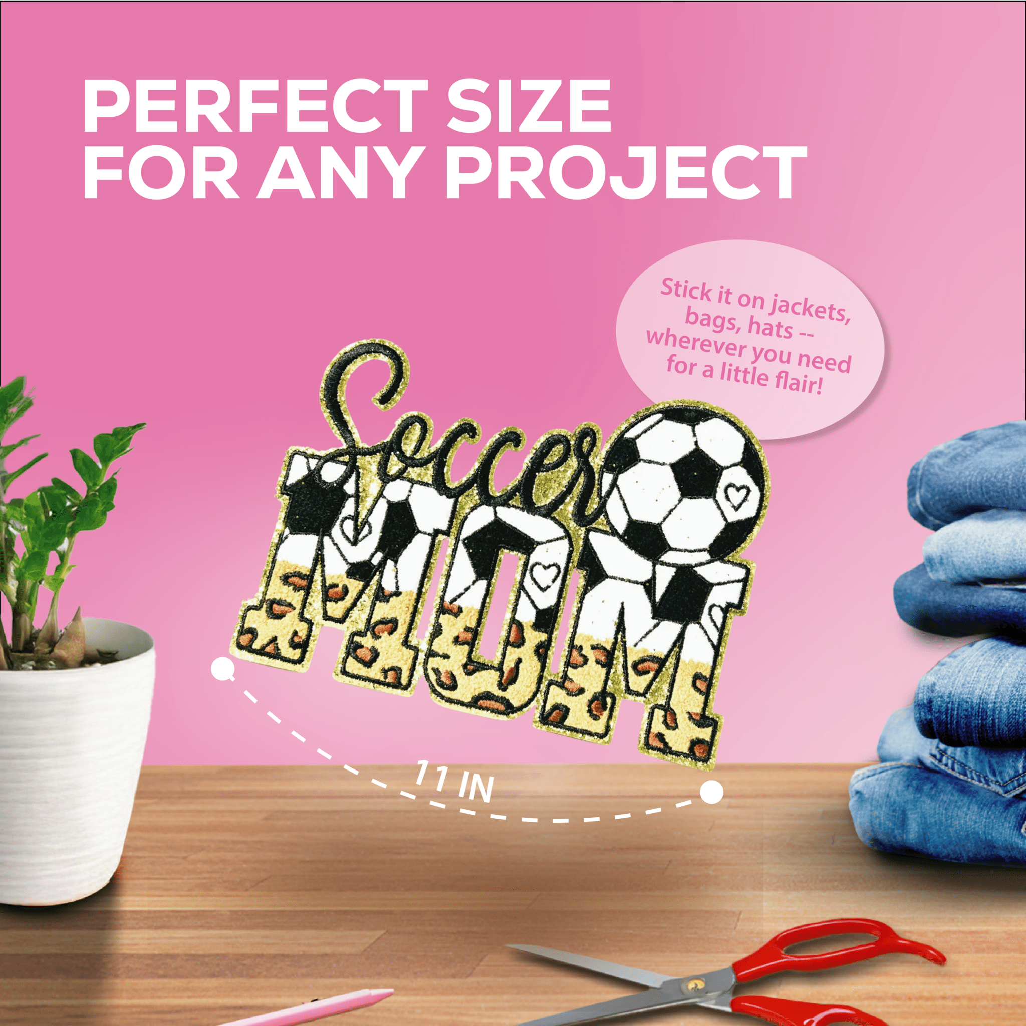 Soccer MOM Patch - Rolled Up Printing