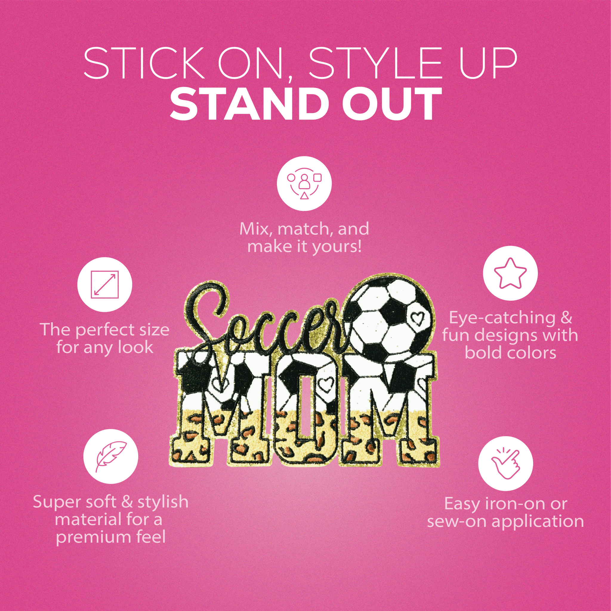 Soccer MOM Patch - Rolled Up Printing