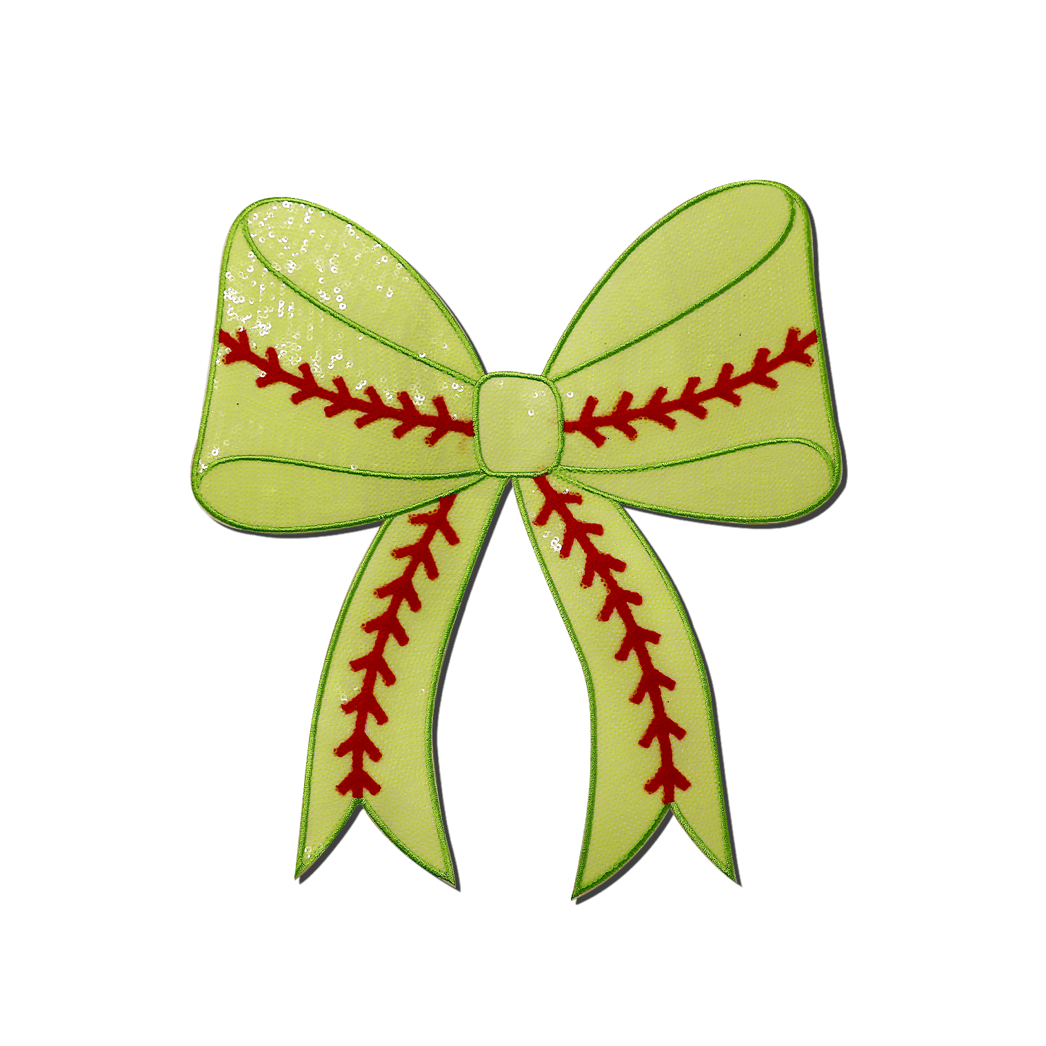 Softball Bow Chenille Patch - Rolled Up Printing