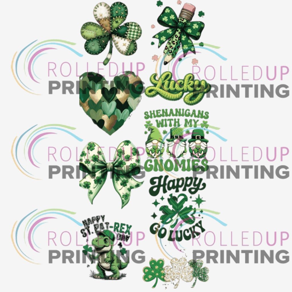 St Patrick's Day - DTF Gang Sheet - Rolled Up Printing
