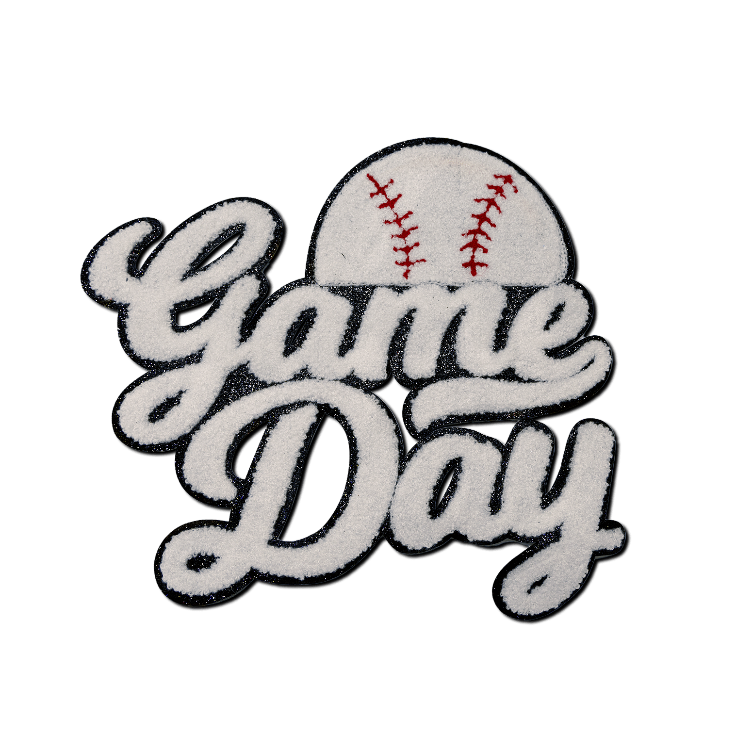 Baseball "Game Day" Embroidered Patch - Rolled Up Printing