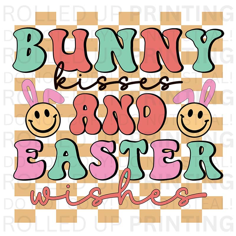 Bunny Kisses And Easter Wishes #3 UV DTF Sticker
