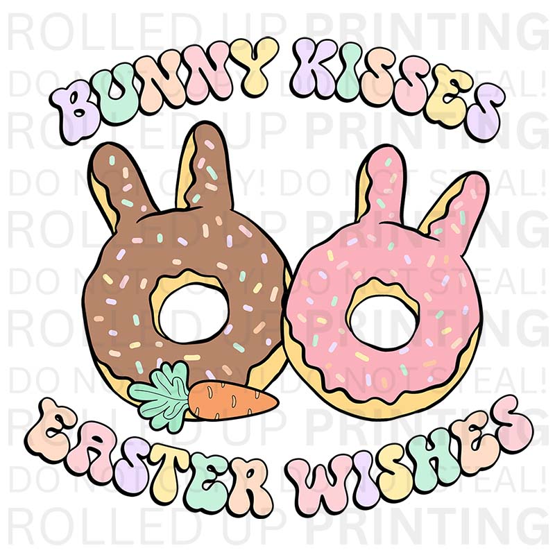 Bunny Kisses Easter Wishes #2 UV DTF Sticker