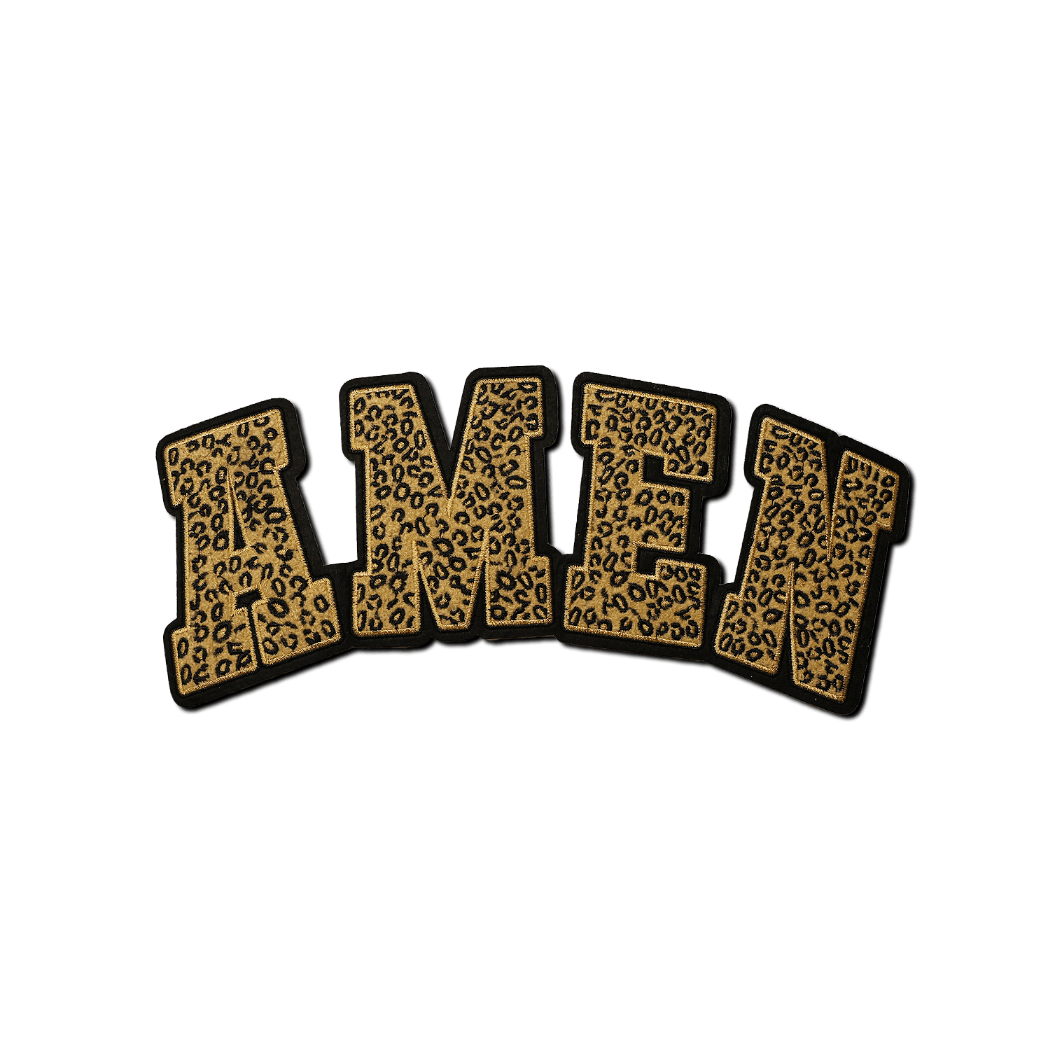 Cheetah "AMEN" Patch - Rolled Up Printing