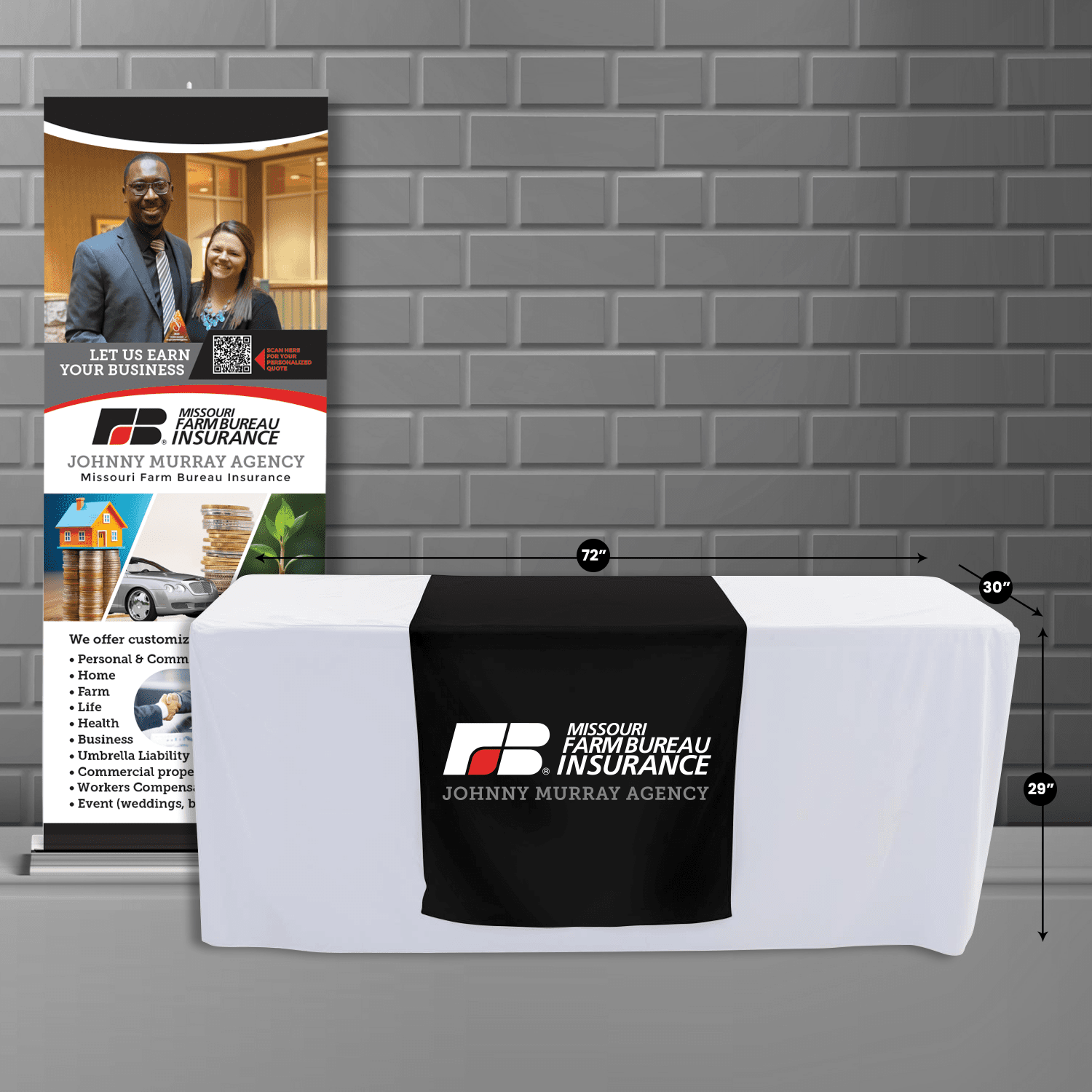 Custom Table Runner - Rolled Up Printing