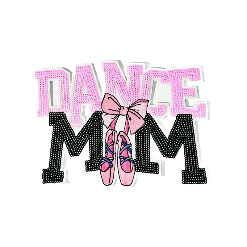 Dance Mom Sequin Embroidered Patch - Rolled Up Printing
