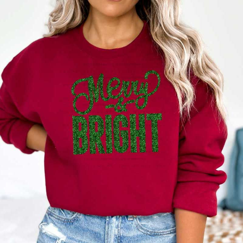dtf on a red sweater