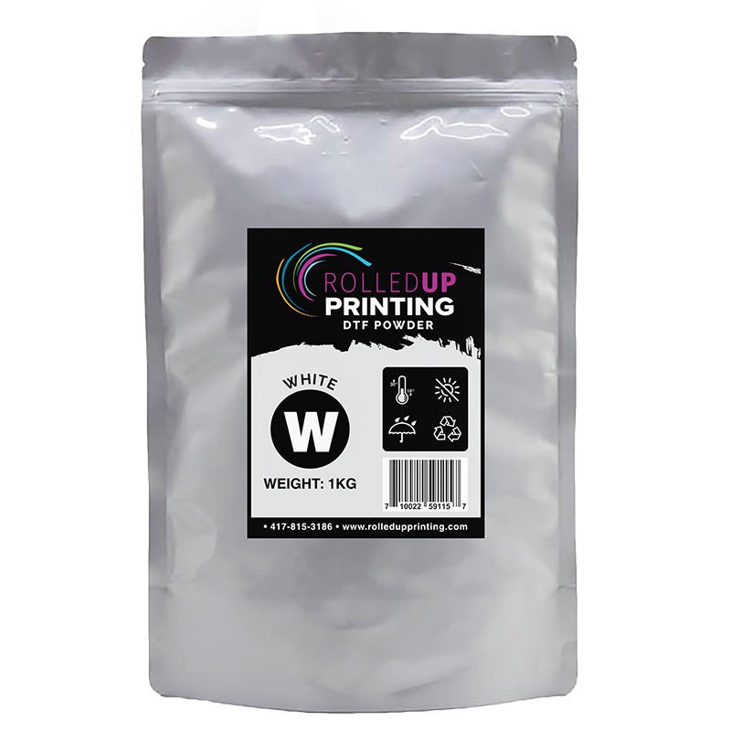DTF Powder 1kg Bag White: Essential for Transfers - Rolled Up Printing