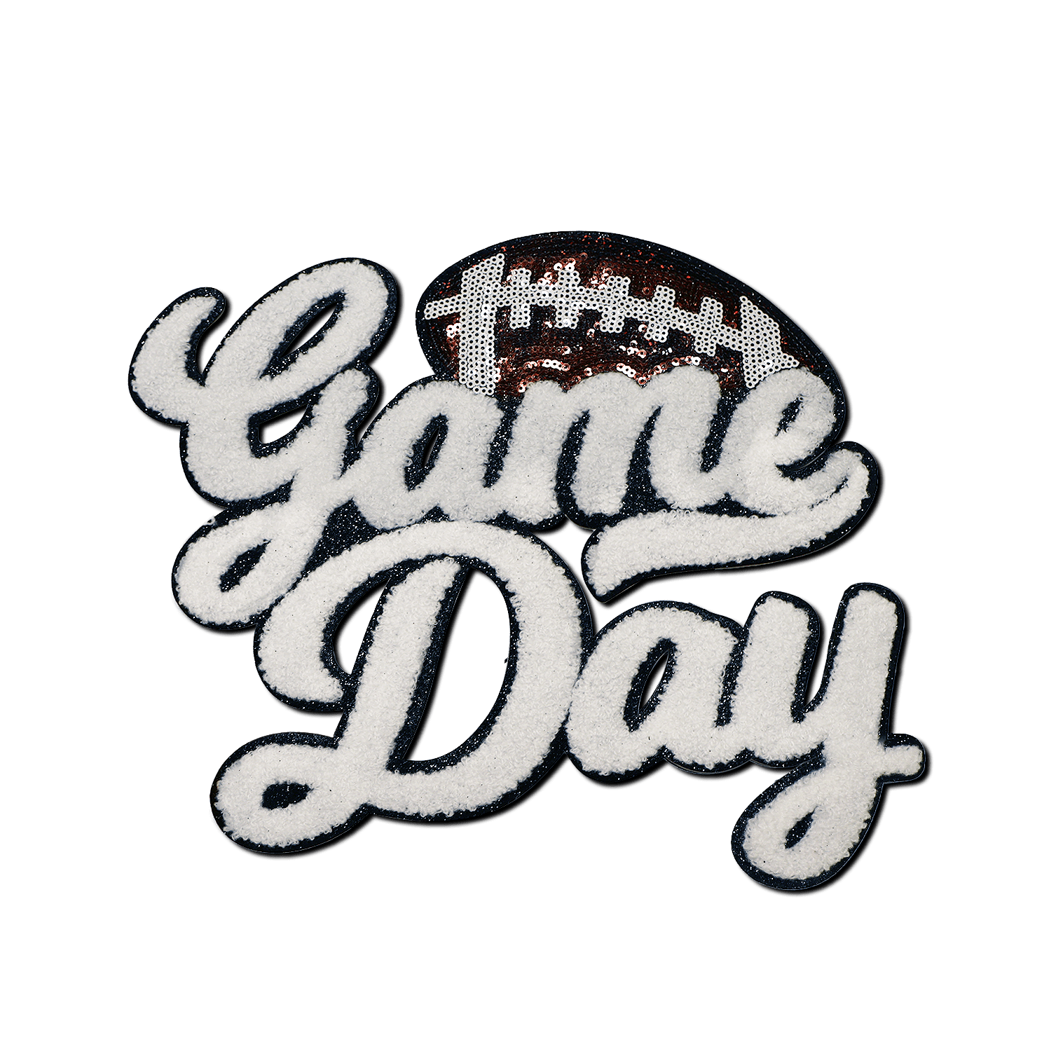 Football "Game Day" Embroidered Patch - Rolled Up Printing