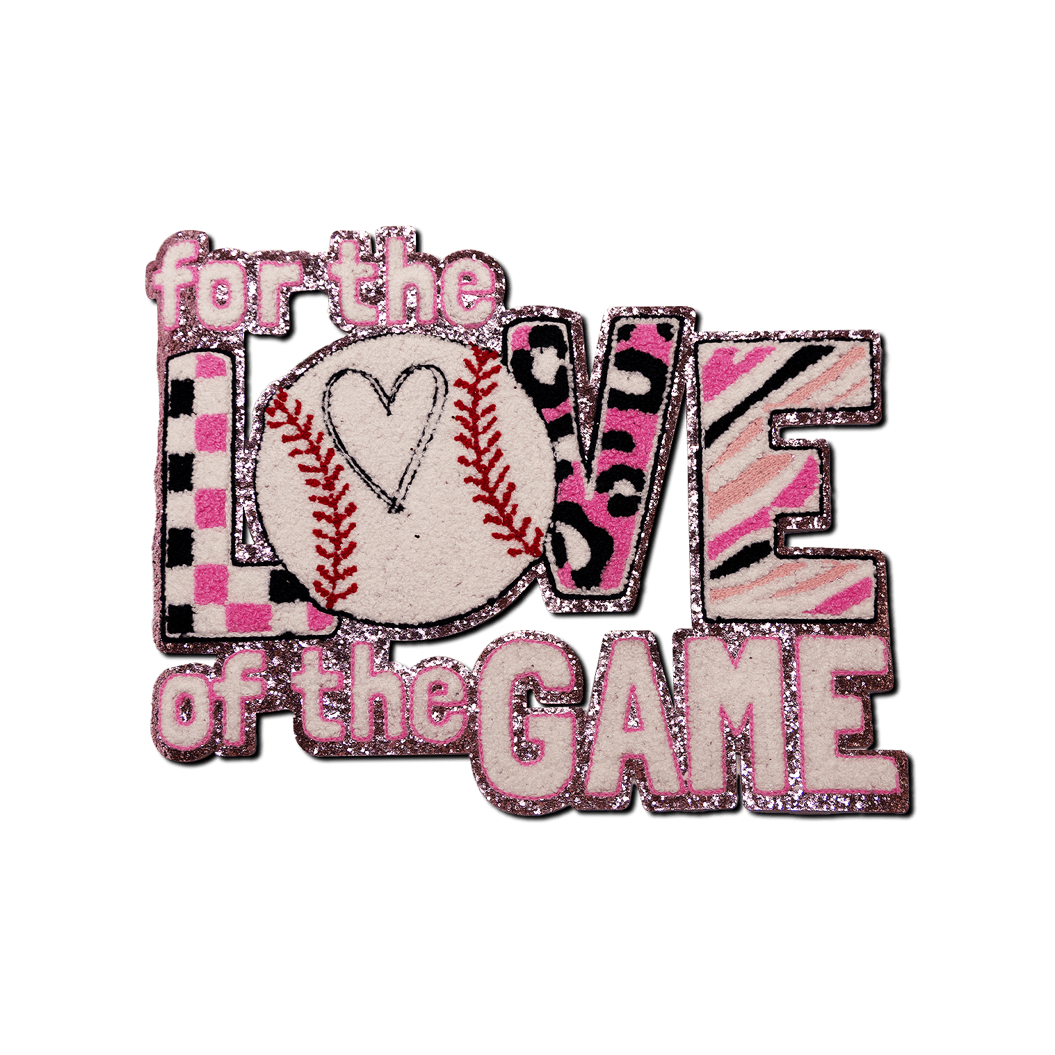 "for the LOVE of the Game" Baseball theme Patch - Rolled Up Printing