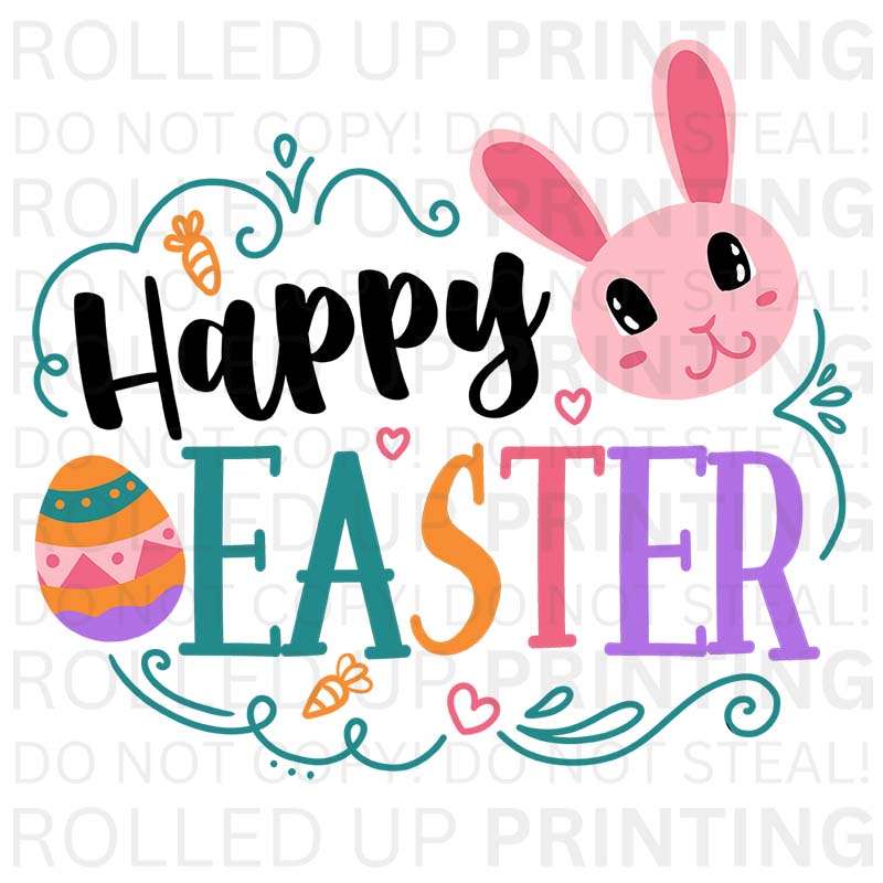 Happy Easter UV DTF Sticker: Celebrate with Style - Rolled Up Printing