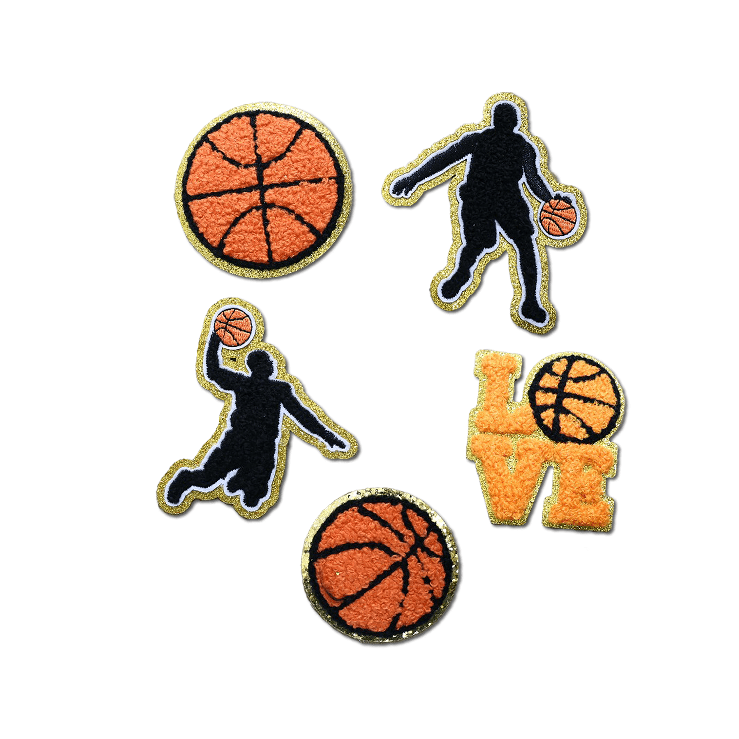 Hat Patches: Basketball Edition (5 patches) - Rolled Up Printing