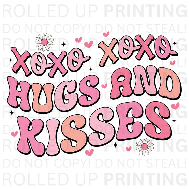 Hugs and Kisses UV DTF Sticker: Share the Love Today - Rolled Up Printing