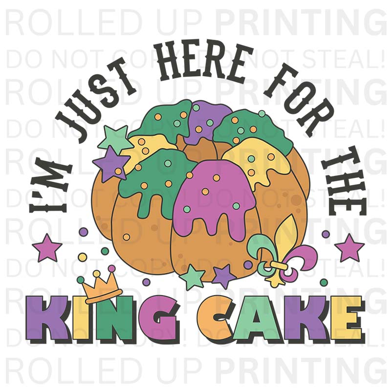 Here For The King Cake UV DTF Sticker