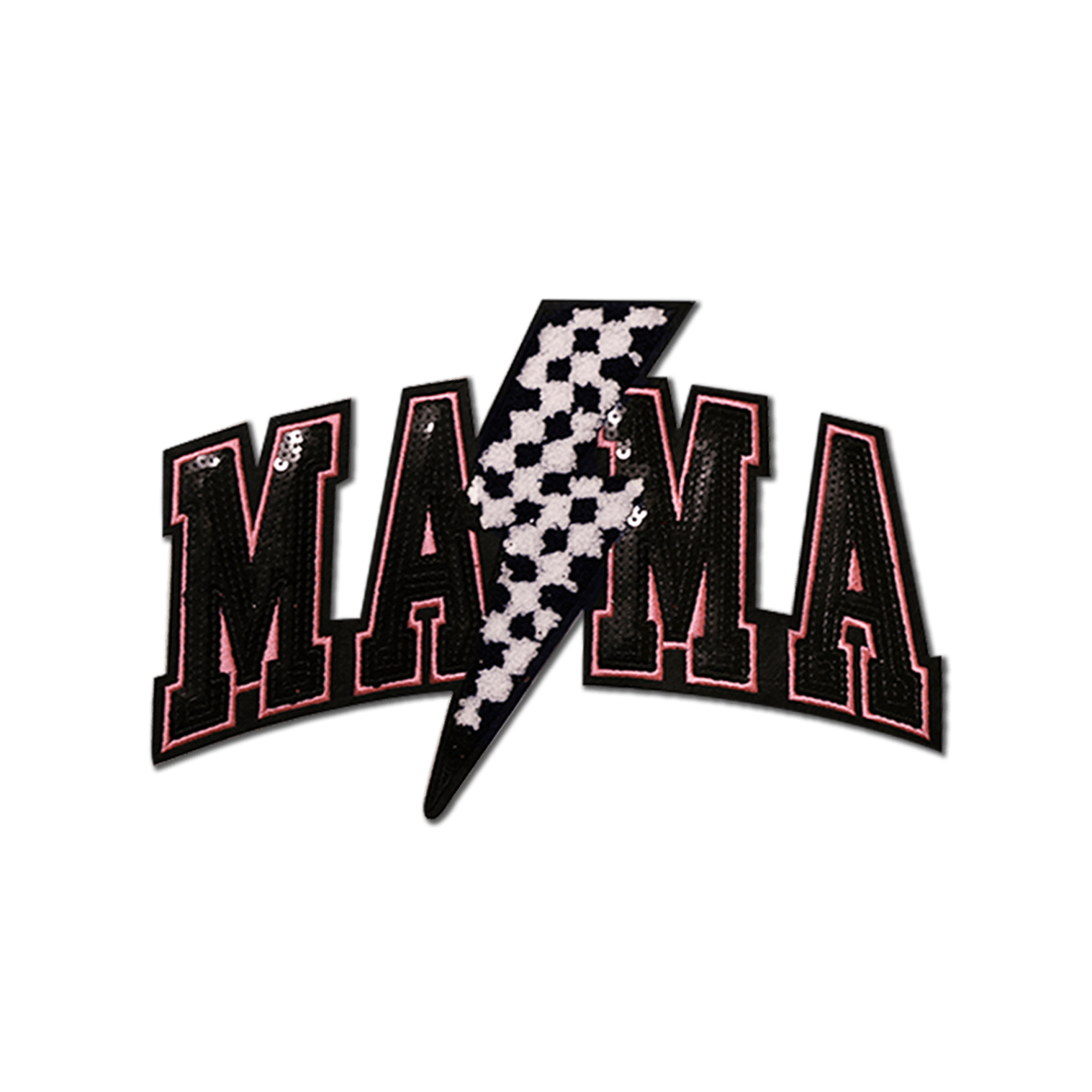 Mama Lighting Chenille Patch - Rolled Up Printing