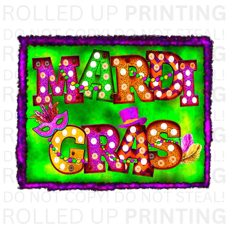 Mardi Gras Patch UV DTF Sticker: Celebrate with Style - Rolled Up Printing
