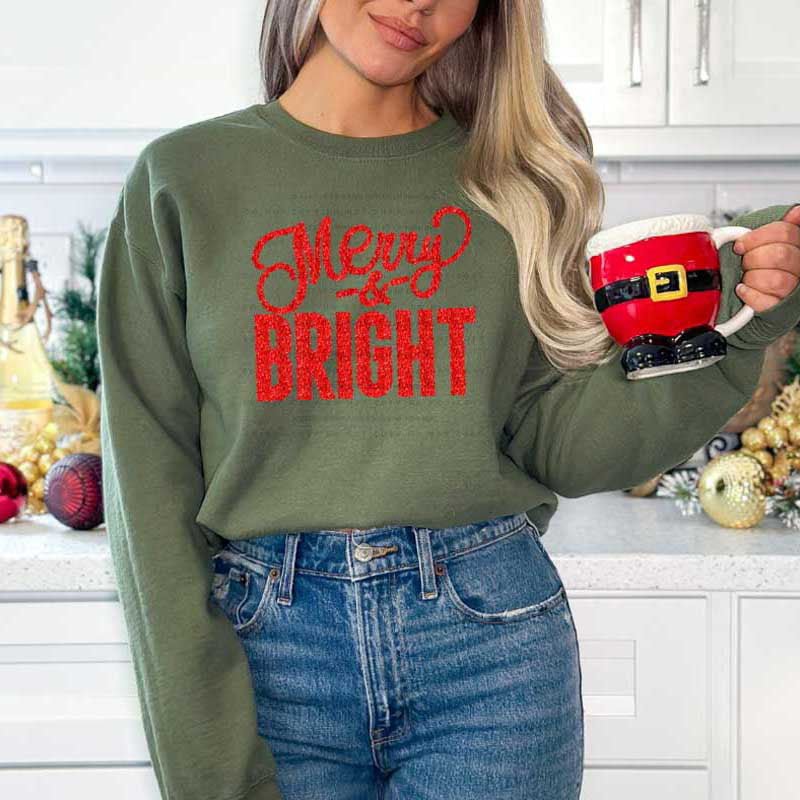 Merry & Bright DTF Transfer: Ideal for Holiday Projects - Rolled Up Printing
