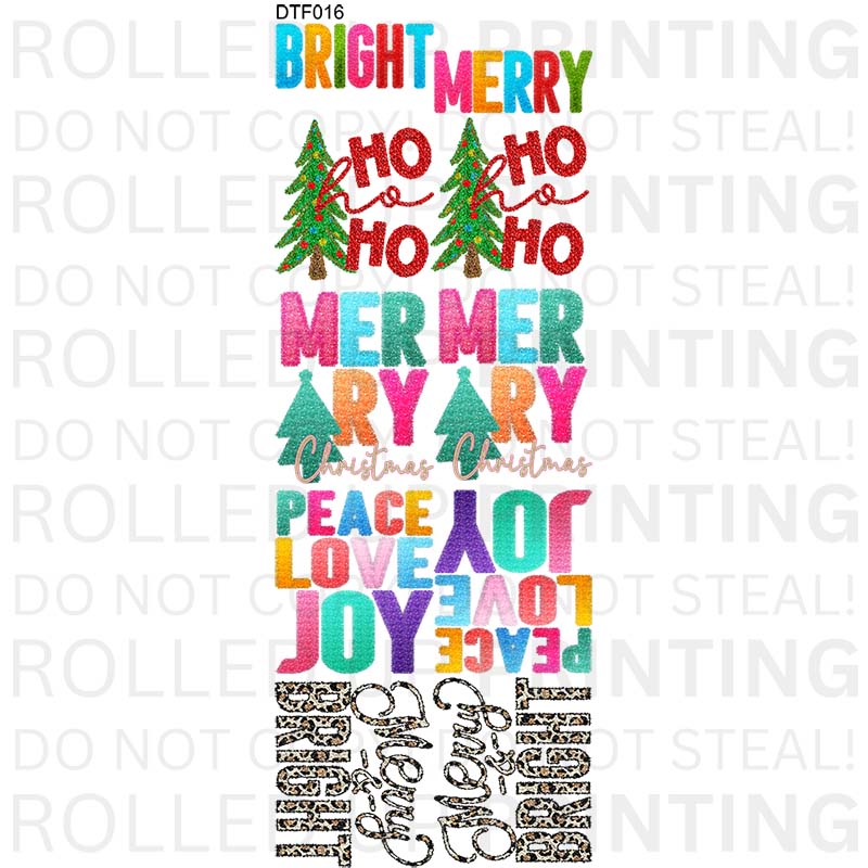 Sequin Tinsel Christmas DTF Transfer: Festive Design Fun - Rolled Up Printing