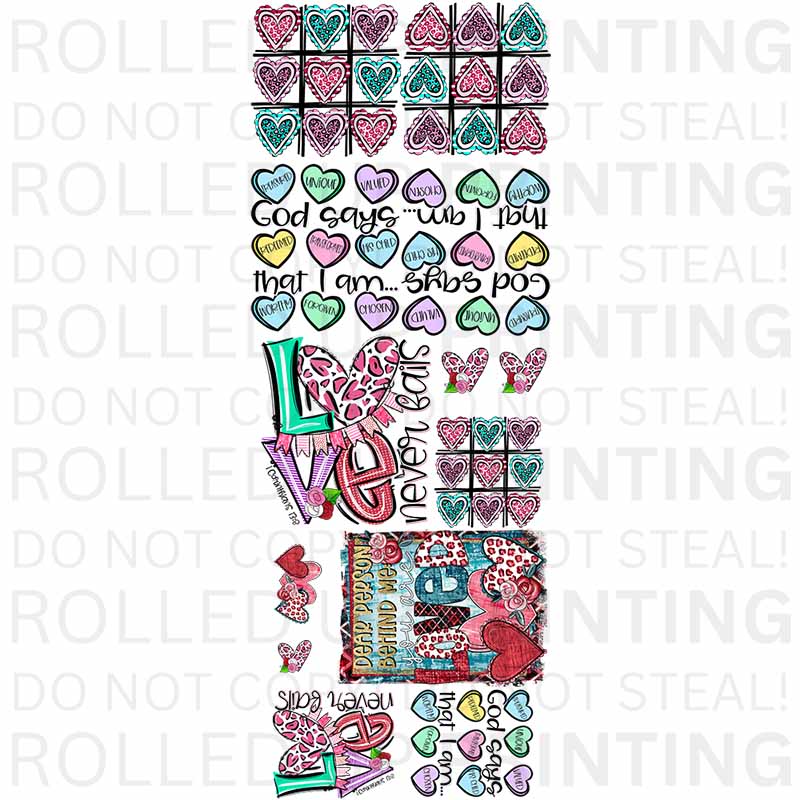 Valentine's Day DTF Sheet - Rolled Up Printing